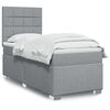 vidaXL Boxspringbett mit Matratze Hellgrau 90x190 cm Stoff