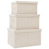 vidaXL 3-tlg. Aufbewahrungsboxen-Set Stapelbar Stoff Creme