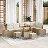 vidaXL Gartensofa-set 9 pcs Beige Poly-Rattan