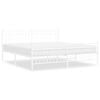 vidaXL Bettgestell mit Kopf- und Fu&szlig;teil Metall Wei&szlig; 183x213 cm