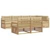 vidaXL Outdoor-Sofagarnitur mit Kissen 7 pcs Wei&szlig; und Beige Polyester
