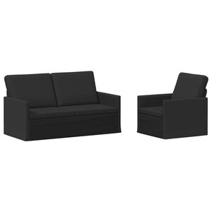 vidaXL Sofa-Set 2 pcs Schwarz Stoff