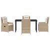 vidaXL Garten Essgruppe 5 pcs Beige und Hellgrau Poly-Rattan