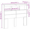 vidaXL LED-Kopfteil mit Ablagen Grau Sonoma 120x17x102 cm
