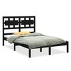 vidaXL Massivholzbett Schwarz 120x200 cm