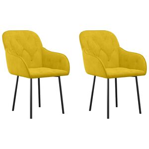 vidaXL Esszimmerst&uuml;hle 2 Stk. Gelb Samt