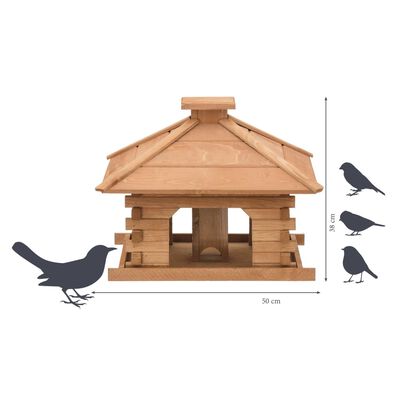 dobar Vogelhaus Quadratisch mit Holzdach Braun