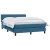 vidaXL Boxspringbett mit Matratze Dunkelblau 160x220 cm Samt