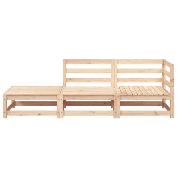 vidaXL Gartensofa mit Fu&szlig;hocker 2-Sitzer Massivholz Kiefer