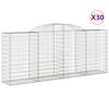 vidaXL Gabionen mit Hochbogen 30 Stk 300x50x120/140cm Verzinktes Eisen
