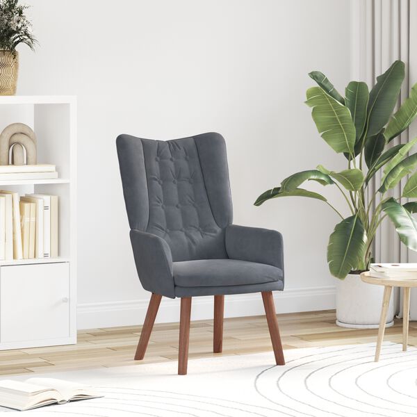 vidaXL Sessel Dunkelgrau 63 x 67 x 94 cm Samt