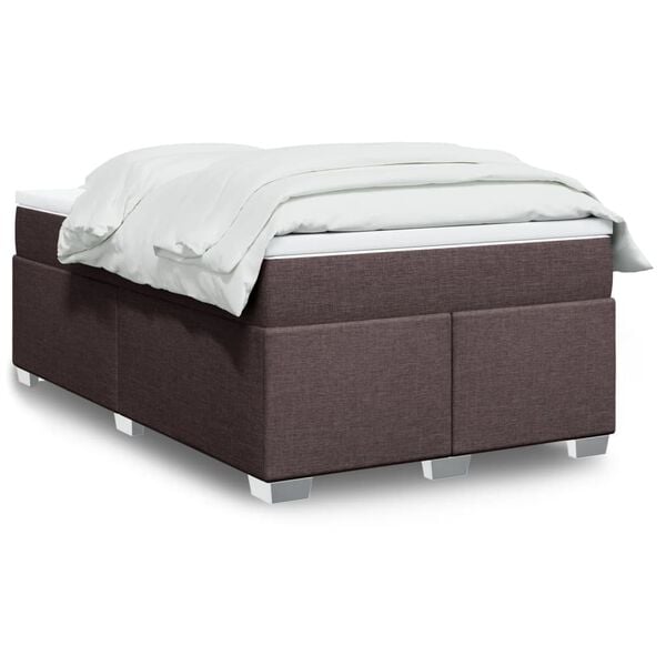 vidaXL Boxspringbett mit Matratze Dunkelbraun 120x190 cm Stoff