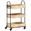 vidaXL K&uuml;chenwagen 3-stufig 46x30x76 cm Mango Massivholz
