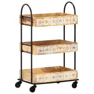 vidaXL K&uuml;chenwagen 3-stufig 46x30x76 cm Mango Massivholz