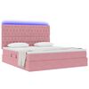 vidaXL Bett mit Stauraum und LED mit Matratze Rosa 160 x 200 cm Samt