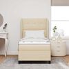 vidaXL Boxspringbett mit Matratze mit Kopfteil Creme 90 x 200 cm Stoff