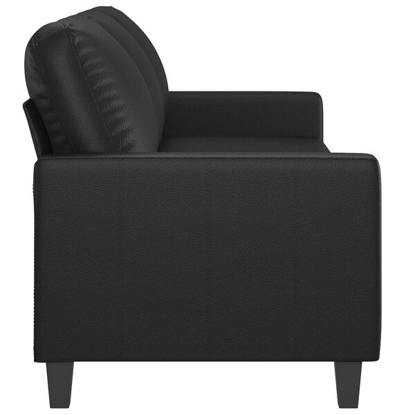 vidaXL 3-Sitzer-Sofa Schwarz 180 cm Kunstleder