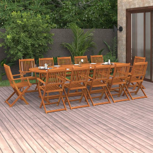 vidaXL 13-tlg. Garten-Essgruppe 280x90x75 cm Massivholz Akazie
