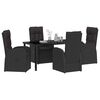 vidaXL Garten Essgruppe mit Kissen 5 pcs Schwarz Poly-Rattan