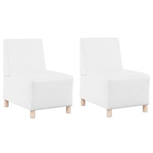 vidaXL Modulares Armfreies Sofa 2 pcs Wei&szlig; 55 x 74 x 82 cm Kunstleder