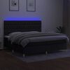 vidaXL Boxspringbett mit Matratze & LED Schwarz 200x200 cm Stoff