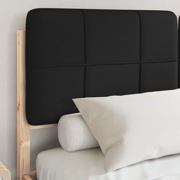 vidaXL Bettgestell mit gepolstertem Kopfteil Schwarz 140 x 200 cm