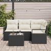 vidaXL Sofa Set mit Kissen 5 pcs Braun und Creme Poly-Rattan