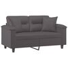 vidaXL 2-Sitzer-Sofa mit Zierkissen Grau 120 cm Kunstleder