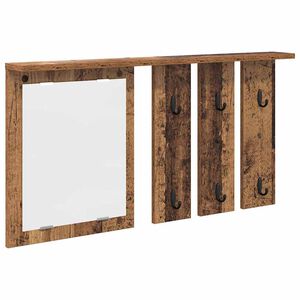 vidaXL Wandmontierter Kleiderst&auml;nder mit Regal Altholz 85 x 10 x 45 cm