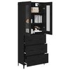vidaXL Highboard Schwarz Eichen-Optik 69,5 x 34 x 180 cm Holzwerkstoff