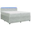 vidaXL Boxspringbett mit Matratze Hellgrau 200 x 200 cm Samt