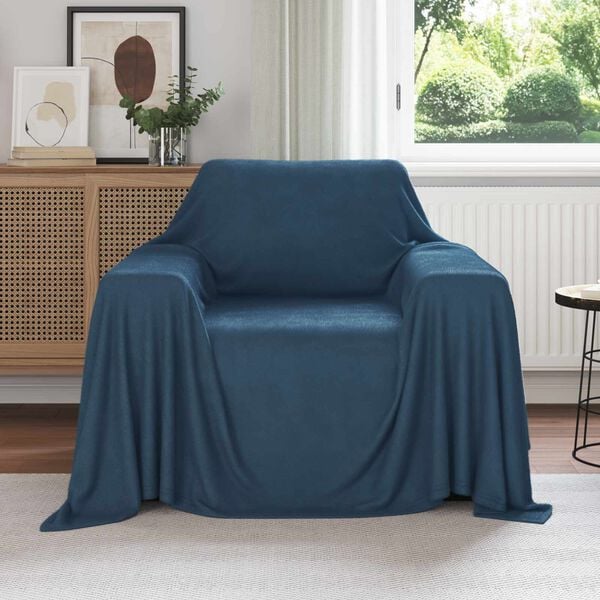 vidaXL &Uuml;berwurfdecke Marineblau 210 x 140 cm Fleece