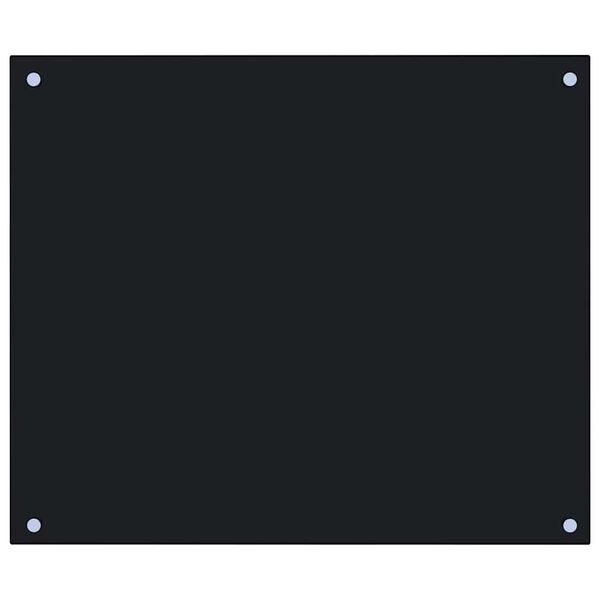 vidaXL K&uuml;chenr&uuml;ckw&auml;nde 2 Stk. Schwarz 70x60 cm Hartglas