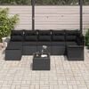 vidaXL Gartensofa-set mit Kissen 8 pcs Schwarz Poly-Rattan