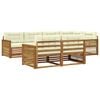 vidaXL Outdoor-Sofagarnitur 7 stk. Natur und Creme