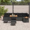 vidaXL Gartensofa-set mit Kissen 11 pcs Schwarz Poly-Rattan