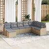 vidaXL Garten-Sofa-Set mit Kissen 8 pcs Beige und Hellgrau Poly Rattan