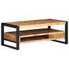 vidaXL Couchtisch 90x50x36 cm Raues Massivholz Mango