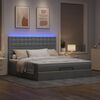 vidaXL Ottoman-Bett mit Matratze & LEDs Hellgrau 160x200 cm Stoff