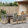 vidaXL Garten Essgruppe 9 pcs Beige und Hellgrau Poly-Rattan
