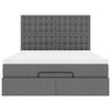 vidaXL Ottoman-Bett mit Matratze Dunkelgrau 140x200 cm Stoff