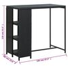 vidaXL Bartisch mit Regal Schwarz 120x60x110 cm Poly Rattan