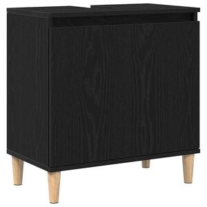 vidaXL Waschbeckenschrank Schwarz Eichen-Optik 58 x 33 x 60 cm