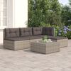 vidaXL 4-tlg. Garten-Lounge-Set mit Kissen Grau Poly Rattan