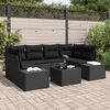 vidaXL Gartensofa-set mit Kissen 8 pcs Schwarz Poly-Rattan