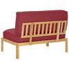 vidaXL Sofa Set mit Kissen Weinrot 120 x 92 x 69 cm Massivholz Akazie