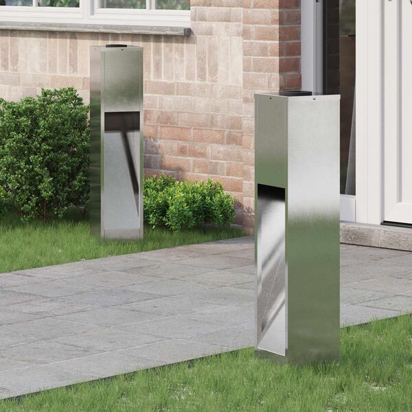 vidaXL Solar LED Wegeleuchte 2 pcs Silber Edelstahl