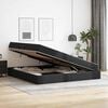 vidaXL Aufbewahrungsbett mit Matratze mit Matratze 2 pcs Schwarz Leder