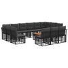 vidaXL Outdoor-Sofagarnitur 14 stk. 13-Sitzer Schwarz und Dunkelgrau