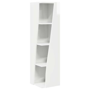 vidaXL Eckschrank 27,5x27x102cm Holzwerkstoff Hochglanz Wei&szlig;